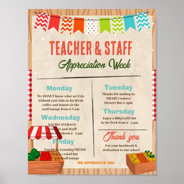 Farmer market teacher appreciation week template poster (Front)