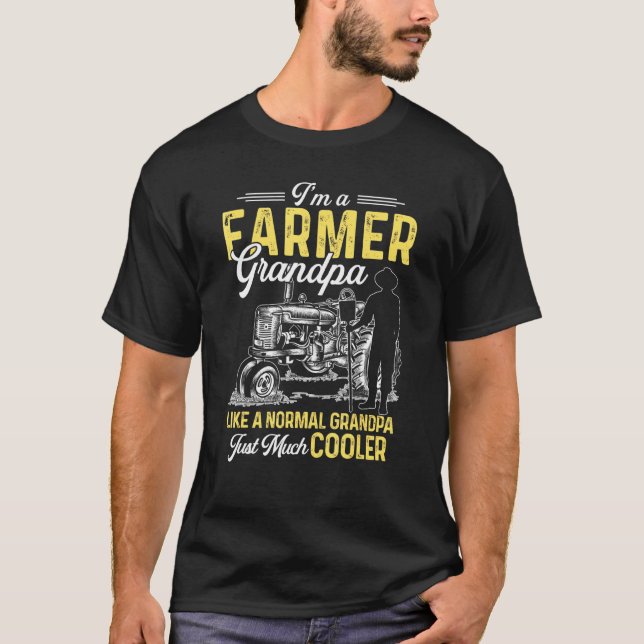 Farmer Men Grandpa Tractor Farmer Grandpa T-Shirt (Front)