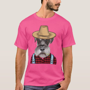 Farmer Miniature Schnauzer Farming Dog T-Shirt