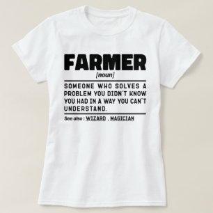 Farmer Noun Definition Cool Farming Lover Matching T-Shirt