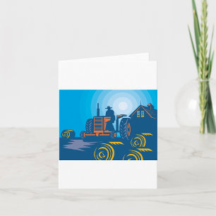 Farmer On A Tractor Card