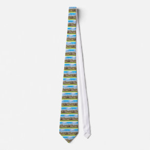 Farmer on tractor ploughing sandy soil in spring tie