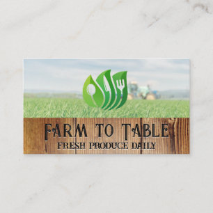 Farmer on Tractor   Restaurant Logo Business Card