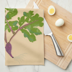 Farmer Radish Turnips Plants Gardening Tea Towel