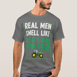 Farmer Real Men Smell like Diesel Tractor Vintage  T-Shirt