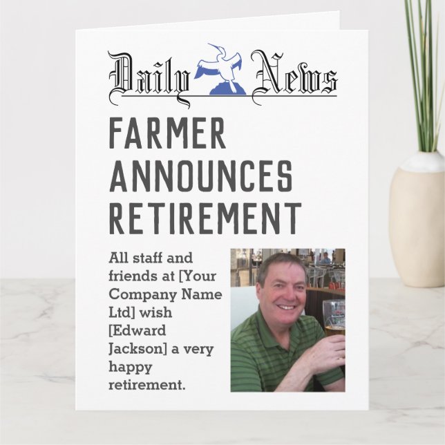 Farmer Retirement Card to Personalise (Front)