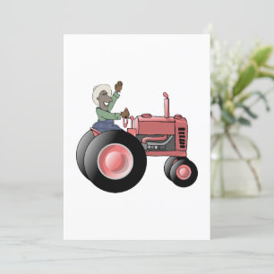 Farmer Riding A Tractor Invitation