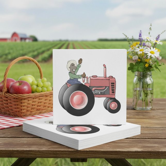 Farmer Riding A Tractor Napkins (Creator Uploaded)