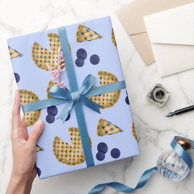 Farmer’s Market Blueberry Pie Summer Picnic Wrapping Paper (Gifting)
