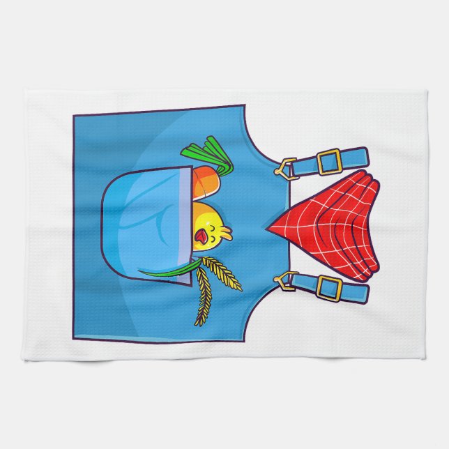 Farmer Simple Cute Farm  Tea Towel (Horizontal)
