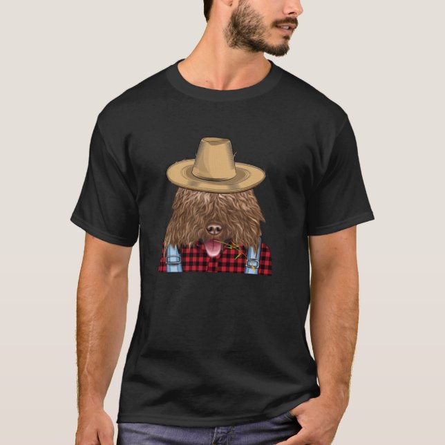 Farmer Spanish Water Dog Farming Dog T-Shirt (Front)