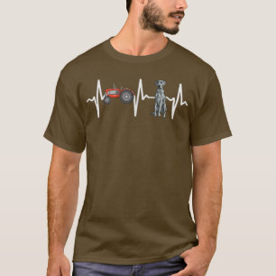 Farmer Tractor Blue Merle Dane Heartbeat Dog Lover T-Shirt