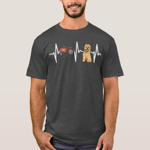 Farmer Tractor Cairn Terrier Heartbeat Dog Lover T-Shirt