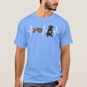 Farmer Tractor Cane Corso Heartbeat Dog Lover T-Shirt