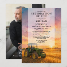 Farmer Tractor Celebration of Life Funeral Photo