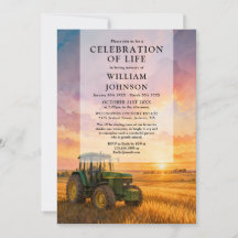 Farmer Tractor Elegant Celebration of Life Funeral