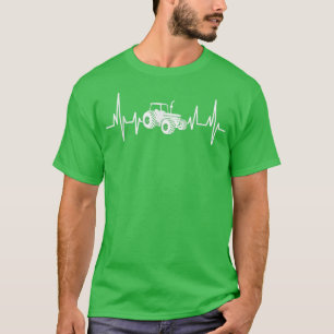 Farmer Tractor Heartbeat  T-Shirt