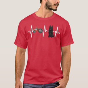 Farmer Tractor Schipperke Heartbeat Dog Lover T-Shirt