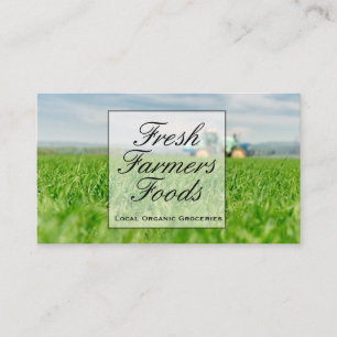 Farmer Tractor Tending To Crops Business Card
