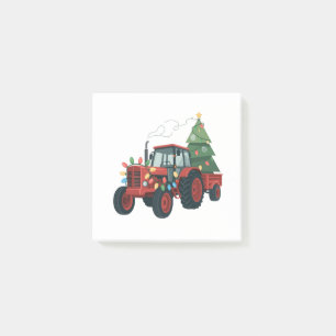 Farmer Tractor Xmas Lighting Tractor Christmas Post-it Notes