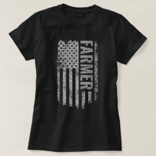 Farmer USA Flag Distressed design T-Shirt