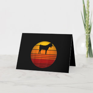Farmer Vintage Retro Sunset Funny Farm Animal Goat Card