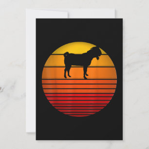 Farmer Vintage Retro Sunset Funny Farm Animal Goat Holiday Card