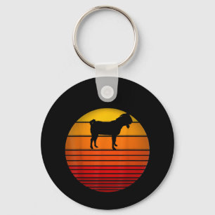 Farmer Vintage Retro Sunset Funny Farm Animal Goat Key Ring