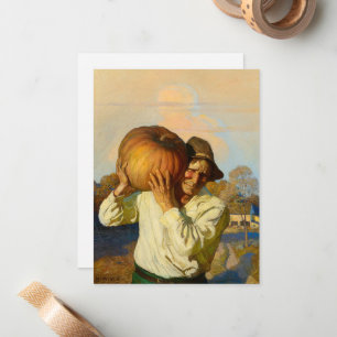 Farmer with Pumpkin by Newell Convers Wyeth Card