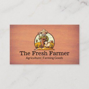 Farmer with Sheep Agriculture Business Card