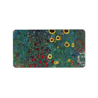 Farmergarden w Sunflower by Klimt, Vintage Flowers Label