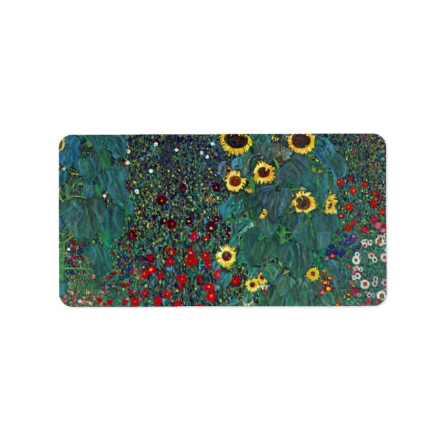Farmergarden w Sunflower by Klimt, Vintage Flowers Label (Front)