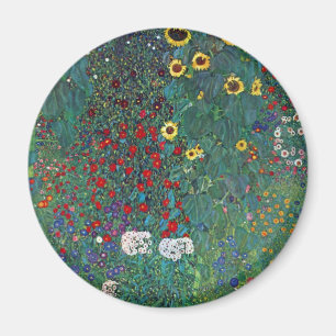 Farmergarden w Sunflower by Klimt, Vintage Flowers Magnet