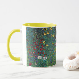 Farmergarden w Sunflower by Klimt, Vintage Flowers Mug