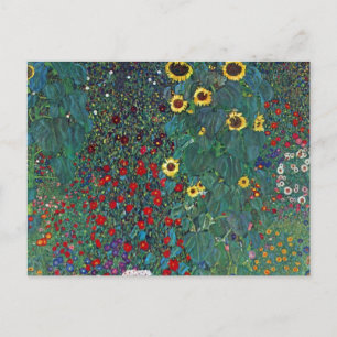 Farmergarden w Sunflower by Klimt, Vintage Flowers Postcard