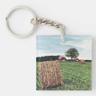Farmering Haybales Keychain