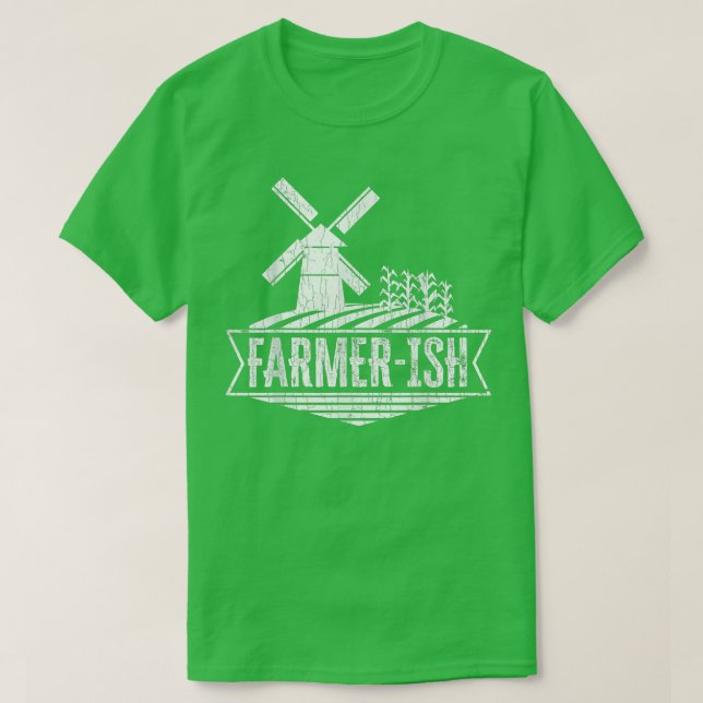 Farmerish Funny Farming Farmer Tractor Animals Gra T-Shirt (Design Front)