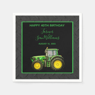 Farmer's 40th Birthday Party Napkin