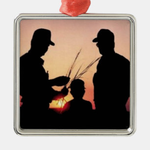 Farmers and Sunset Metal Tree Decoration