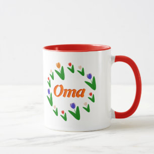 Farmer's Bright Dutch Tulips Pattern Oma Mug