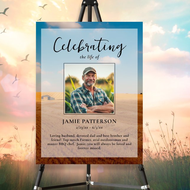 Farmer's Celebration of Life Custom Photo, Funeral Poster (Creator Uploaded)