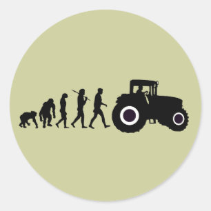 Farmers Evolution of Farming Farm Tractor Drivers Classic Round Sticker