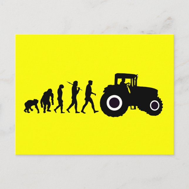 Farmers Evolution of Farming Farm Tractor Drivers Postcard (Front)
