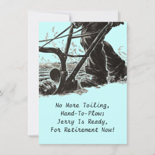 Farmers Farm Plough Farming Retirement Invitations