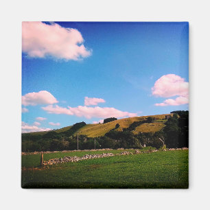 Farmers field , with hills. magnet