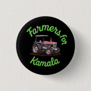 Farmers For Kamala Supporting Harris for President 3 Cm Round Badge