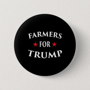 Farmers For Trump Farm Ranch Tractor Fly Over Coun 6 Cm Round Badge