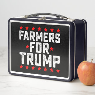 Farmers for Trump Presidential Election Vintage Metal Lunch Box