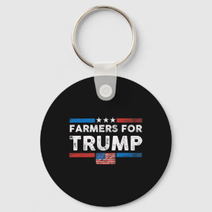 Farmers For Trump Us Flag Vintage  Key Ring