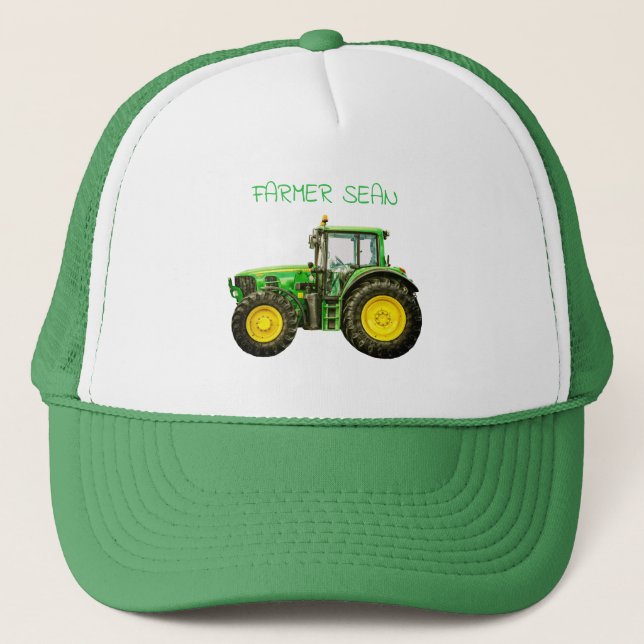 Farmers John Deere Tractor Trucker Hat (Front)